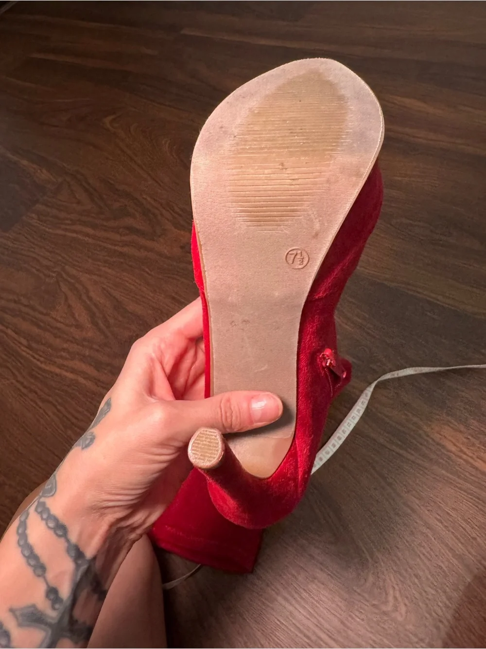 Fashion Nova Red Over-the-Knee Platform Stiletto Boots